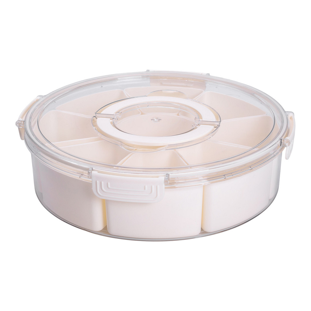 Контейнер для їжі з 9 відсіками пластиковий Ø29 см харчовий контейнер для зберігання їжі 3.5 л Бежевий HP-27-14 Коломия - фото 2