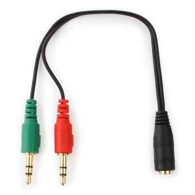 Кабель мультимедийный Jack 3.5mm female 4-pin to 2x Jack 3.5mm male 0.2m Cablexpert (CCA-418) Винница