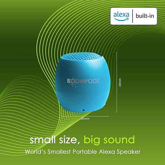 Ультрамаленькая Boompods Zero Мини-портативный динамик Bluetooth со встроенными умными устройствами Amazon Alexa водонепроницаема Киев