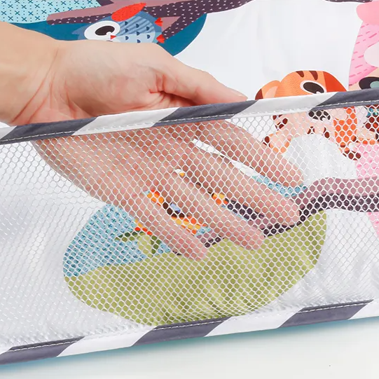 Дитячий ігровий килимок-манеж з підвісками, манеж для малюків з огорожею, 80x80x50см, блакитний Кам'янець-Подільський - фото 3