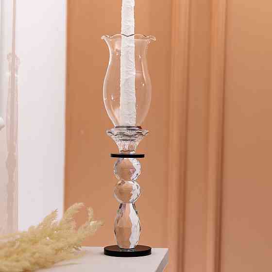 Підсвічник скляний 7×32 см підсвічник декоративний келих на ніжці HP-4-3L Київ