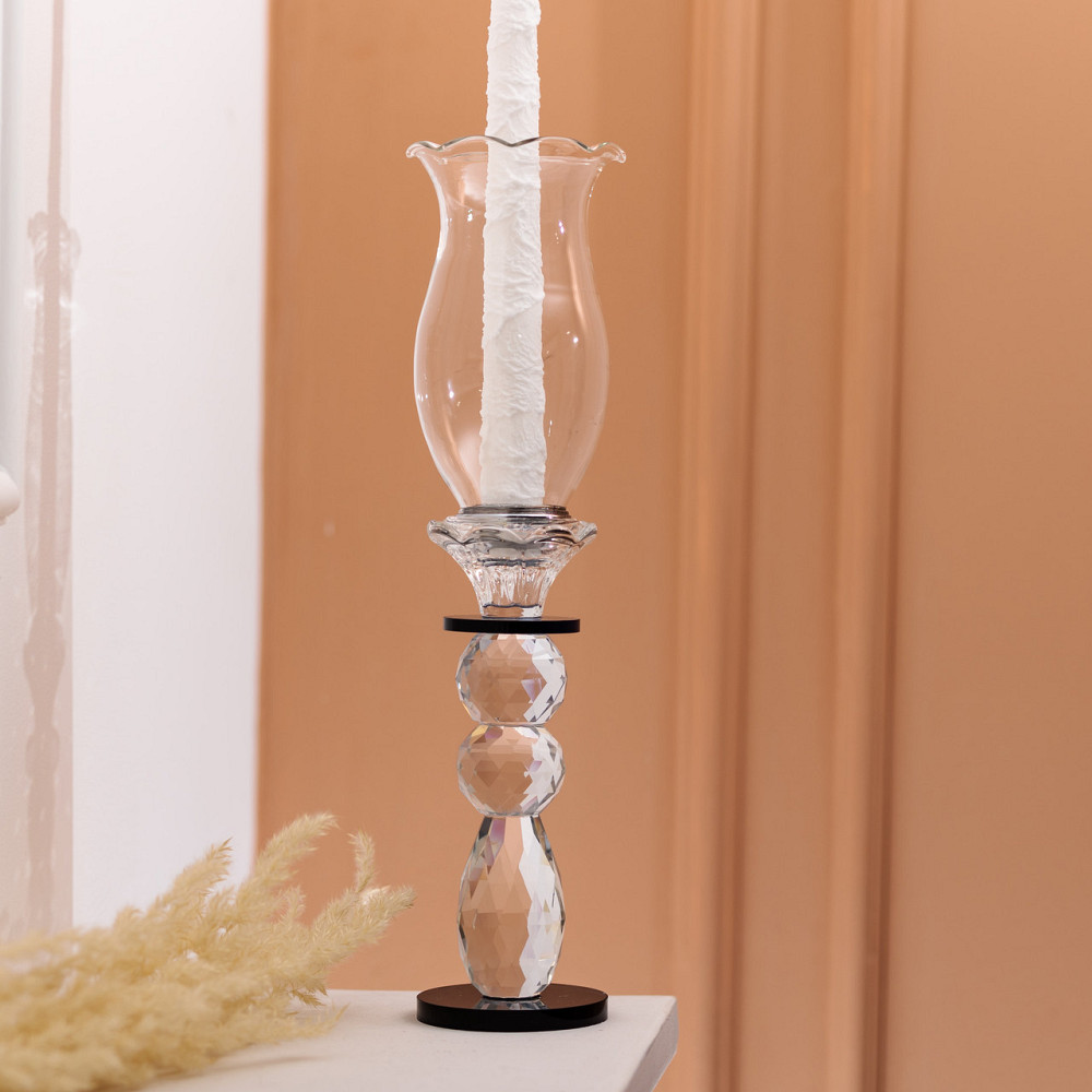 Підсвічник скляний 7×32 см підсвічник декоративний келих на ніжці HP-4-3L Київ - фото 4