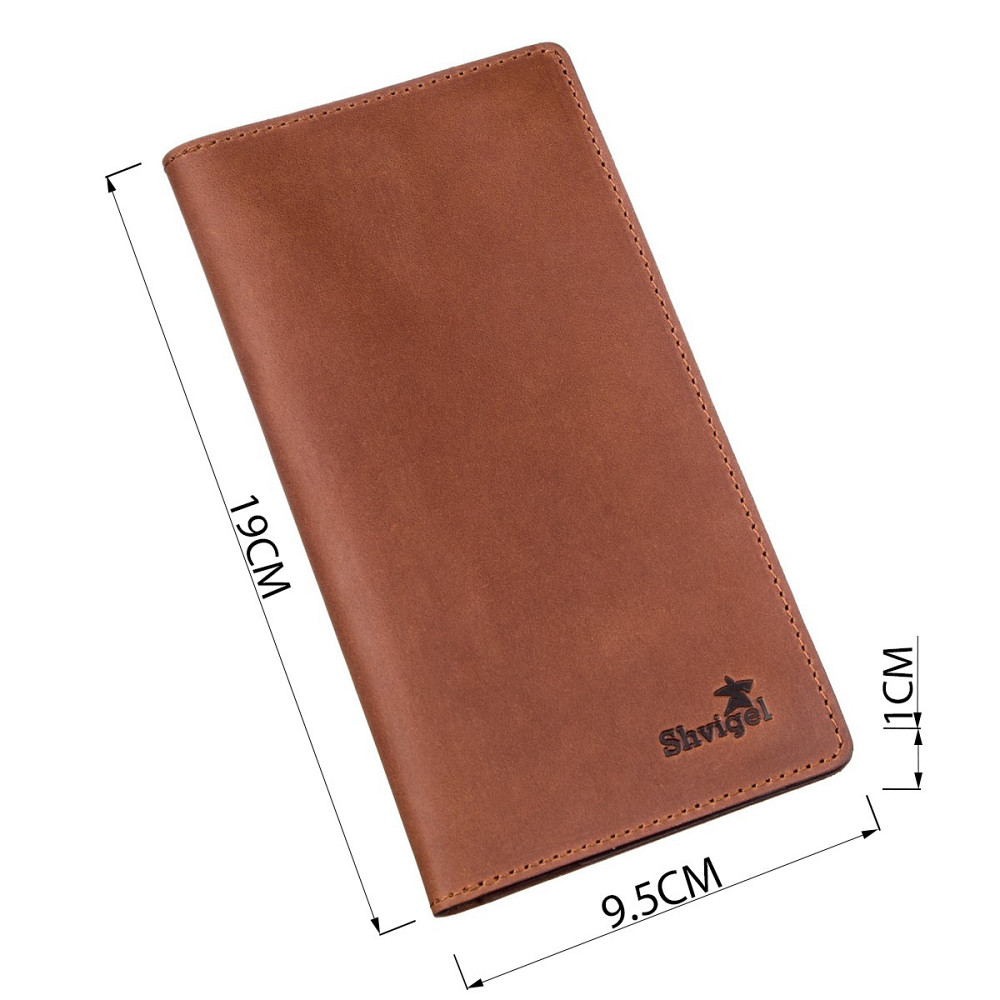 Бумажник мужской вертикальный матовый SHVIGEL 16199 Рыжий Киев - изображение 3