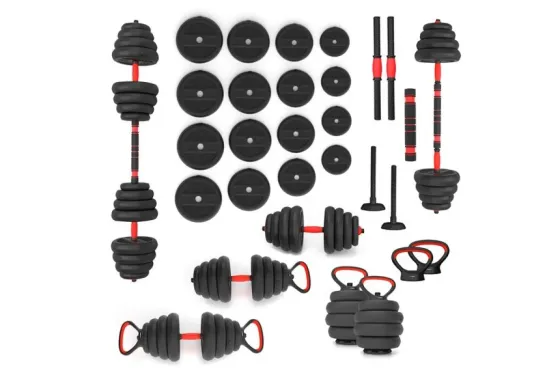 Гантелі розбірні HMS SGN130 PRO 6-в-1 зі штангою та гирями 30 кг Київ