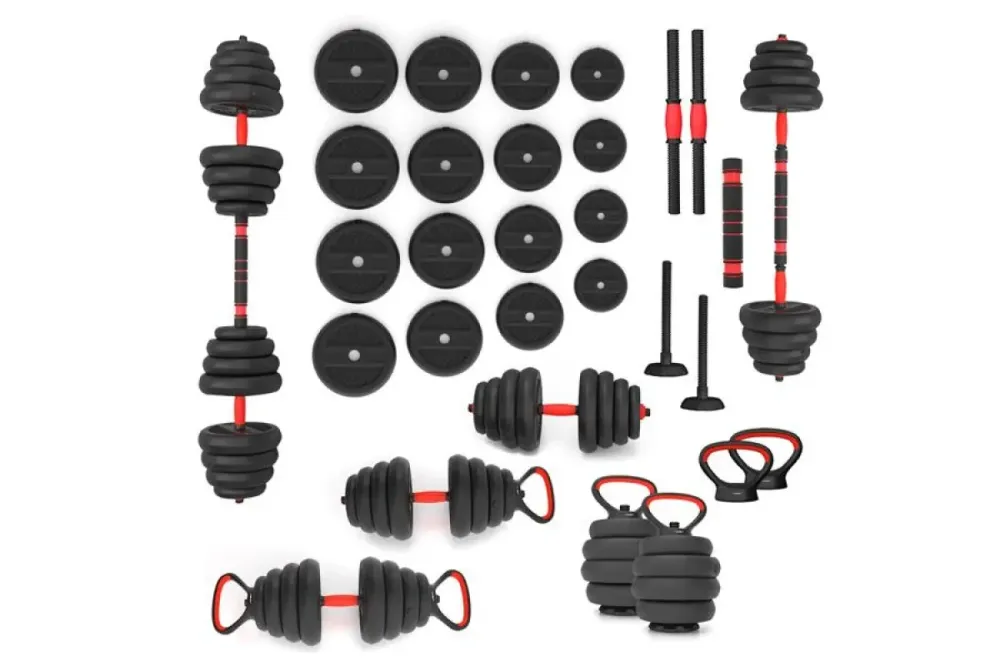 Гантелі розбірні HMS SGN130 PRO 6-в-1 зі штангою та гирями 30 кг Київ - фото 1