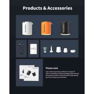 Насос для надувной мебели Flextail Tiny Pump Х з функцією ліхтаря, чорний (6975755964355) Вінниця