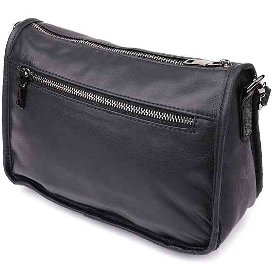 Сумка на плечо из натуральной кожи для женщин Vintage 23001 Черный Киев