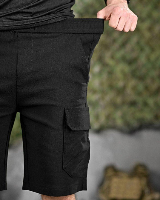 Міські стрейчеві шорти AHILES чорні ДЛ6358 Одеса - фото 5