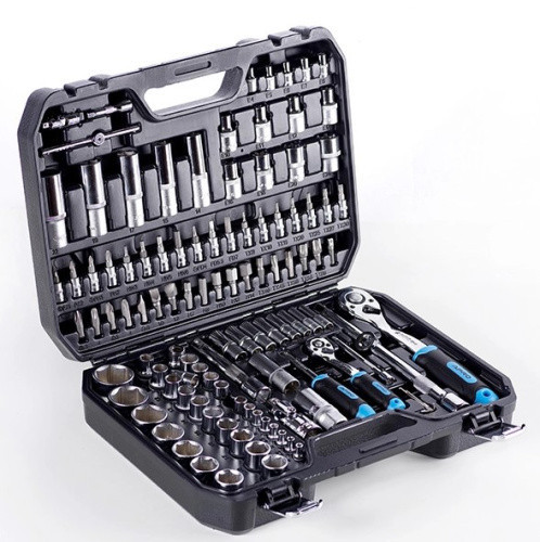 Набір торцевих насадок з тріскачкою CrV 1/4 та 1/2, 90 зубців, 110 шт APRO Харків - фото 1