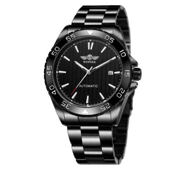 Мужские механические наручные часы Winner Factor (Черные) Винница