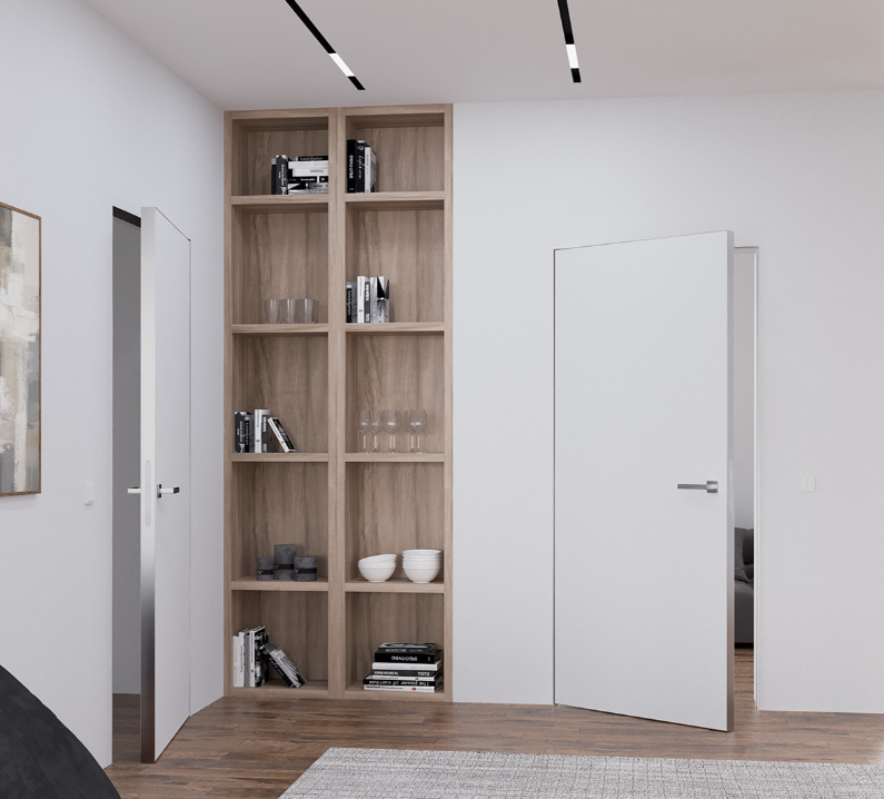 Межкомнатные двери скрытого монтажа Abwehr Smart Invisible Outside Кромка алюминий серый 820х2005 мм Киев - изображение 3