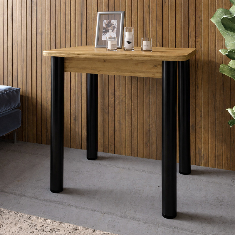 Обідній стіл розкладний LION Нота Міні чорні ніжки Дуб Артизан 60x70/70x120 (LION-045144) Львів - фото 2