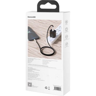 Дата кабель USB-C to Lightning 1.0m Cafule Metal PD 20W black Baseus (CATLJK-A01) Вінниця - фото 5