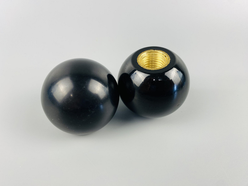 Наконечник важеля універсальний М12, D50 (шар чорний), латунна втулка різь внутрішня М12 Мукачево - фото 2