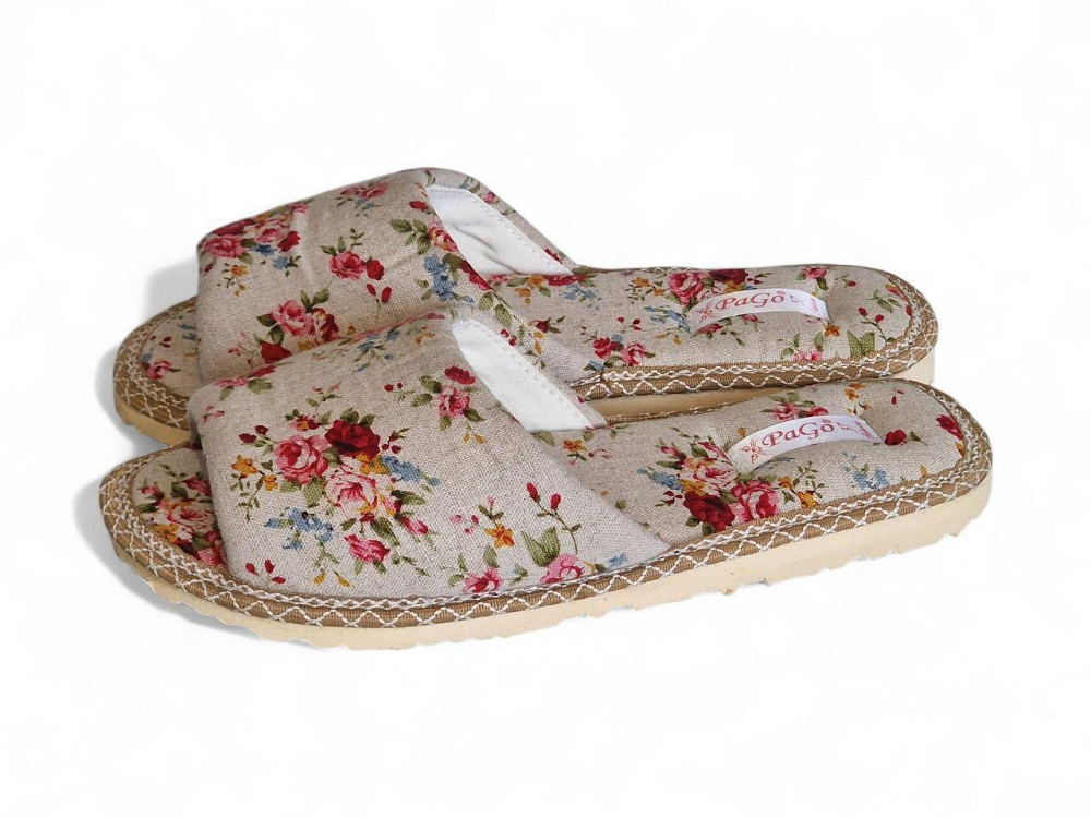 Тапочки женские открытые домашние натуральный лен 34 Одесса - изображение 2