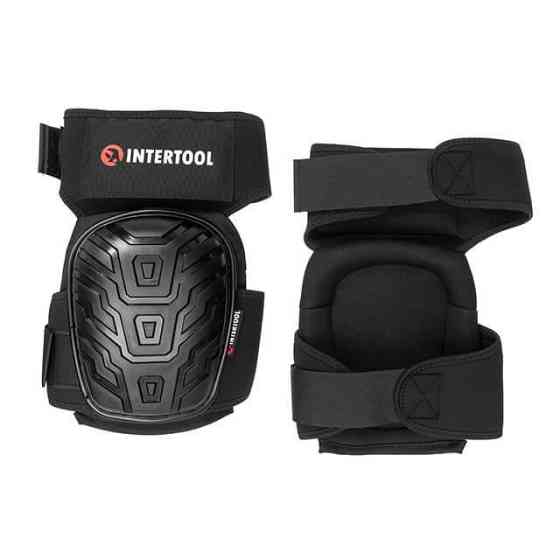 Наколенники защитные, накладки противоскользящие из ПВХ, ткань 600D, гелевые подушки, неопреновые ремни INTERTOOL SP-0054 Киев