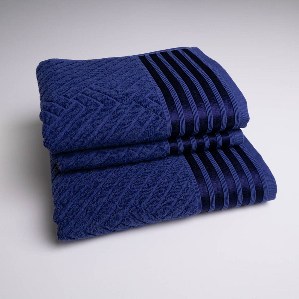 Набор махровых полотенец SOFT 3шт GM Textile 50х90см, 50х90см, 70х140см 500г/м2 (Темно-синий) Сумы - изображение 1