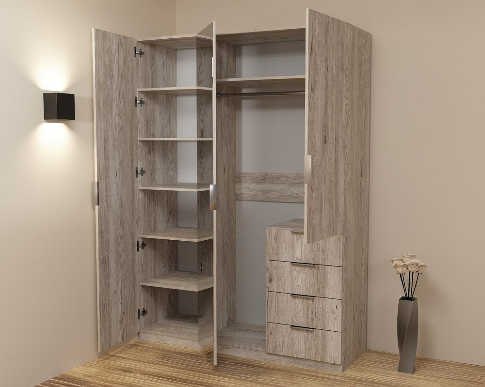 Шкаф Кристалл 2, Самоа Димчастий, 1500х520х2100 Львов - изображение 3