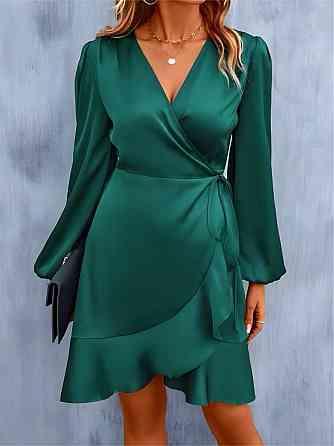 Жіноче романтичне коротке плаття із шовку армані Зелений Одеса