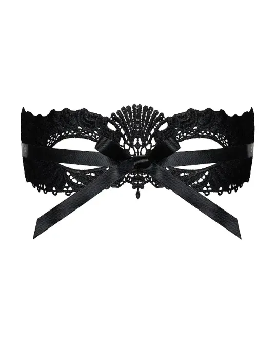 Мереживна маска Obsessive A700 mask, єдиний розмір, чорна Львів - фото 3