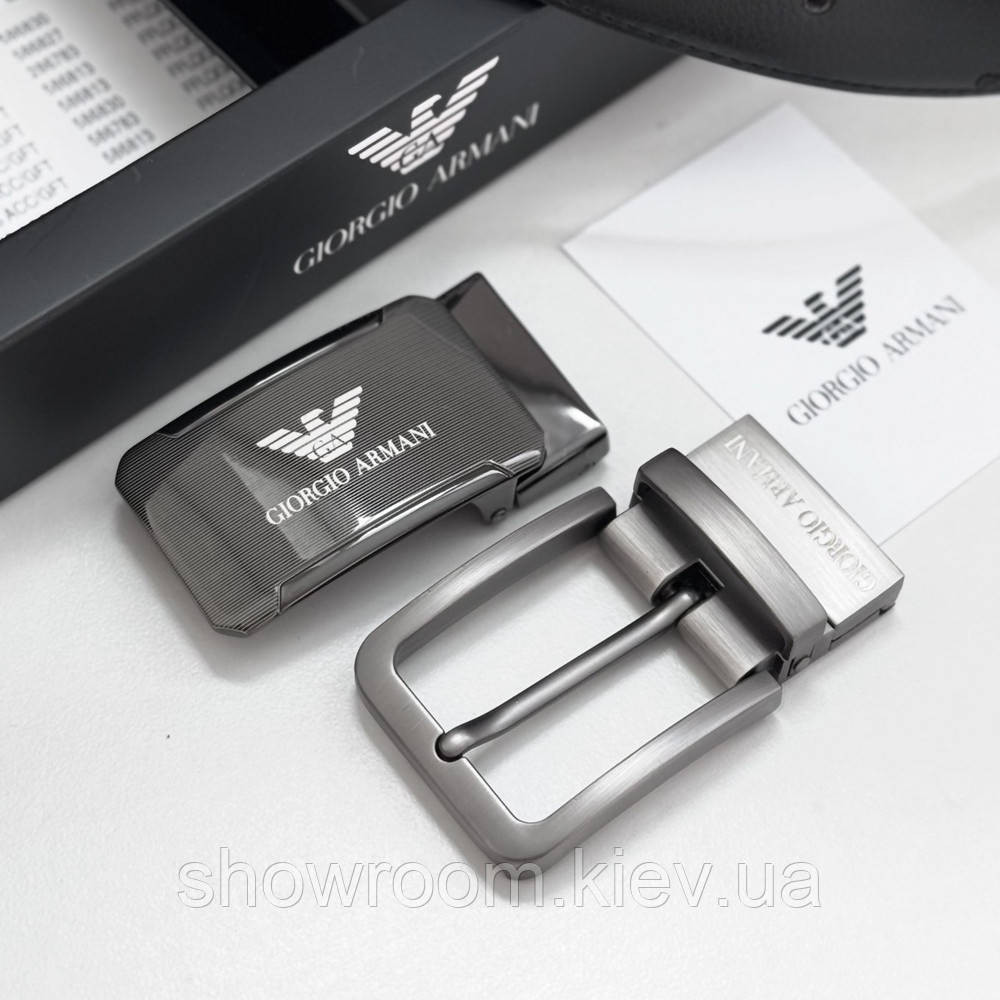 УЦЕНКА!!! Мужской кожаный ремень с двумя пряжками, подарочная упаковка GA (314) Киев - изображение 3