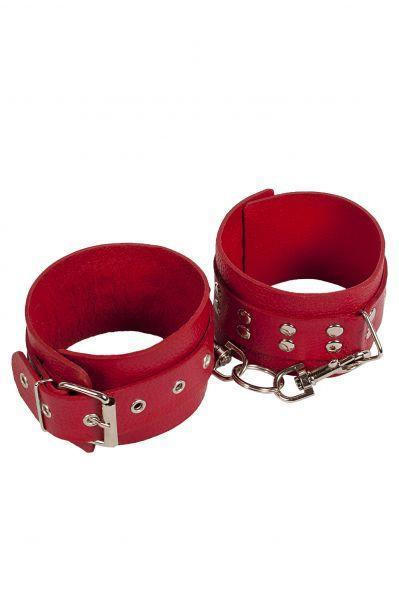 Оковы Leather Restraints Leg Cuffs, Red кожа Sex Aura Київ - фото 1