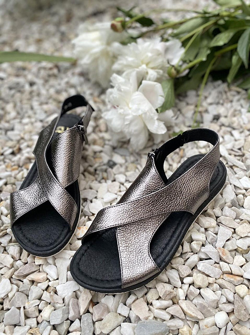 VIKTTORIO БосонІжки жіночі VIKTTORIO Лена графіт (літо, шкіра натуральна) (3681) 37р.38р. Коломыя - изображение 5