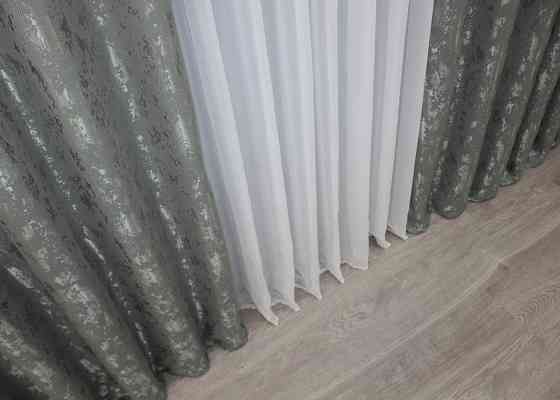 Шторна тканина льон мармур, колекція "Pavliani AL" колір сірий 1577ш Київ