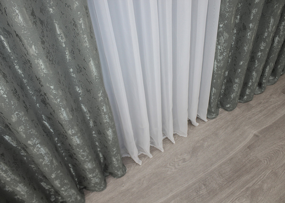 Шторна тканина льон мармур, колекція "Pavliani AL" колір сірий 1577ш Київ - фото 6