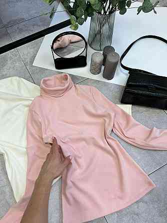 Жіночий теплий базовий гольф ангора на флісі Пудра, 48/52 Одеса