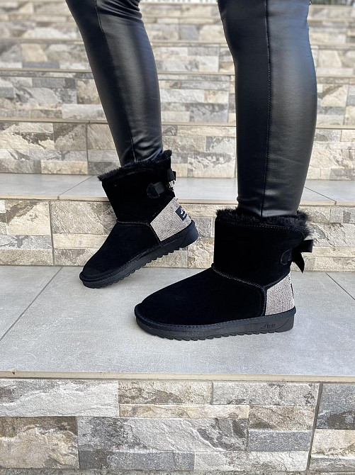 Угги жіночі OUQIDAGENI чорні замша натуральна высота 16 см размер 36-38 (4209) Коломия - фото 2