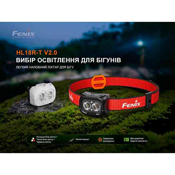 Ліхтар налобний Fenix HL18R-T V2.0 чорний Київ