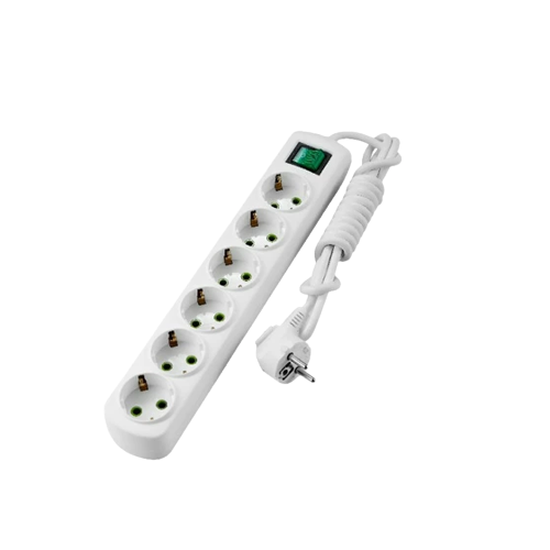 Подовжувач із заземленням 6 розеток 2м з вимикачем Letitia Лезард Житомир - фото 1