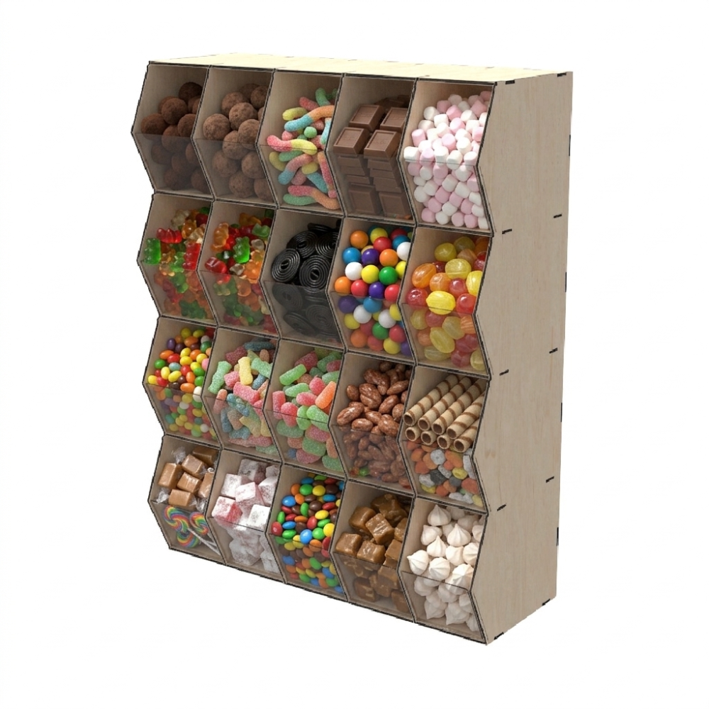 Диспенсер EKOSTAR для цукерок, снеків, горіхів, круп на 20 комірок Київ - фото 1