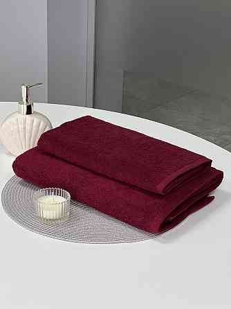 Комплект махровых полотенец Ideal Textile 2 шт (50х90см + 70х140см) (56860378) Бордовый Черновцы