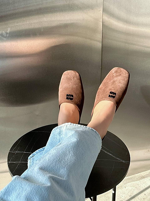 Olli Шльопанці жіночі літні із закритим носком, натуральна замша шоколадні OLLI Л-2-0072 р. 36- Коломия - фото 2