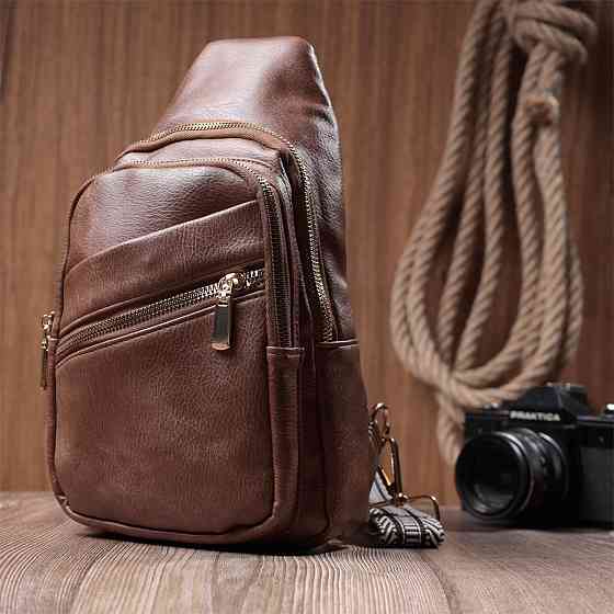 Модна жіноча сумка з однією лямкою через плече з екошкіри Vintage 22760 Коричневий Київ