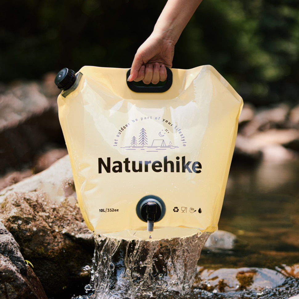 Складной контейнер для воды из полиэтилена Naturehike CNK2450CF027, 10 л, желтый Киев - изображение 8