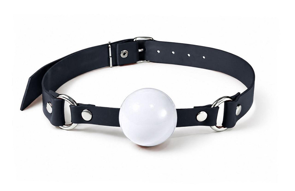 Кляп силіконовий Feral Feelings Silicon Ball Gag Black/White, чорний ремінець, біла кулька Sex Aura Київ - фото 1