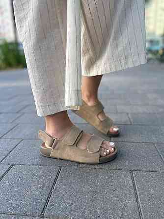 ALLSY Босоніжки жіночі бежеві з натуральної замші ALLSY R3268-15 літні відкриті/Бісоніжки на ли Коломыя