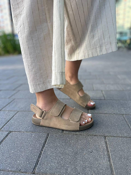 ALLSY Босоніжки жіночі бежеві з натуральної замші ALLSY R3268-15 літні відкриті/Бісоніжки на ли Коломия - фото 6