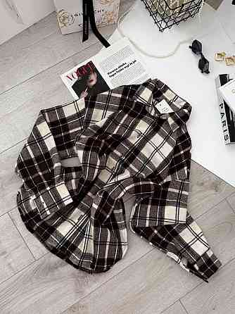 Жіноча тепла звичайна сорочка вільного крою турецький кашемір Шоколад Одеса