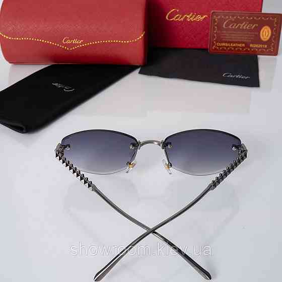 Жіночі сонцезахисні безоправні окуляри Cartier (803) silver Київ