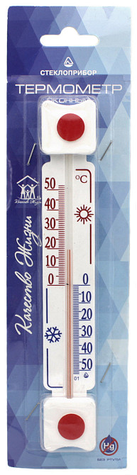 Термометр уличный оконный Стеклоприбор ТБ-3-М1 исп. 5д, Прямоугольный Днепр - изображение 1