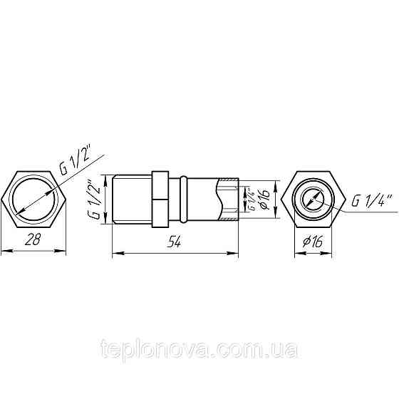Муфта с наружной резьбой пресс APE AP 101 1/2″х16 ITALY Черновцы