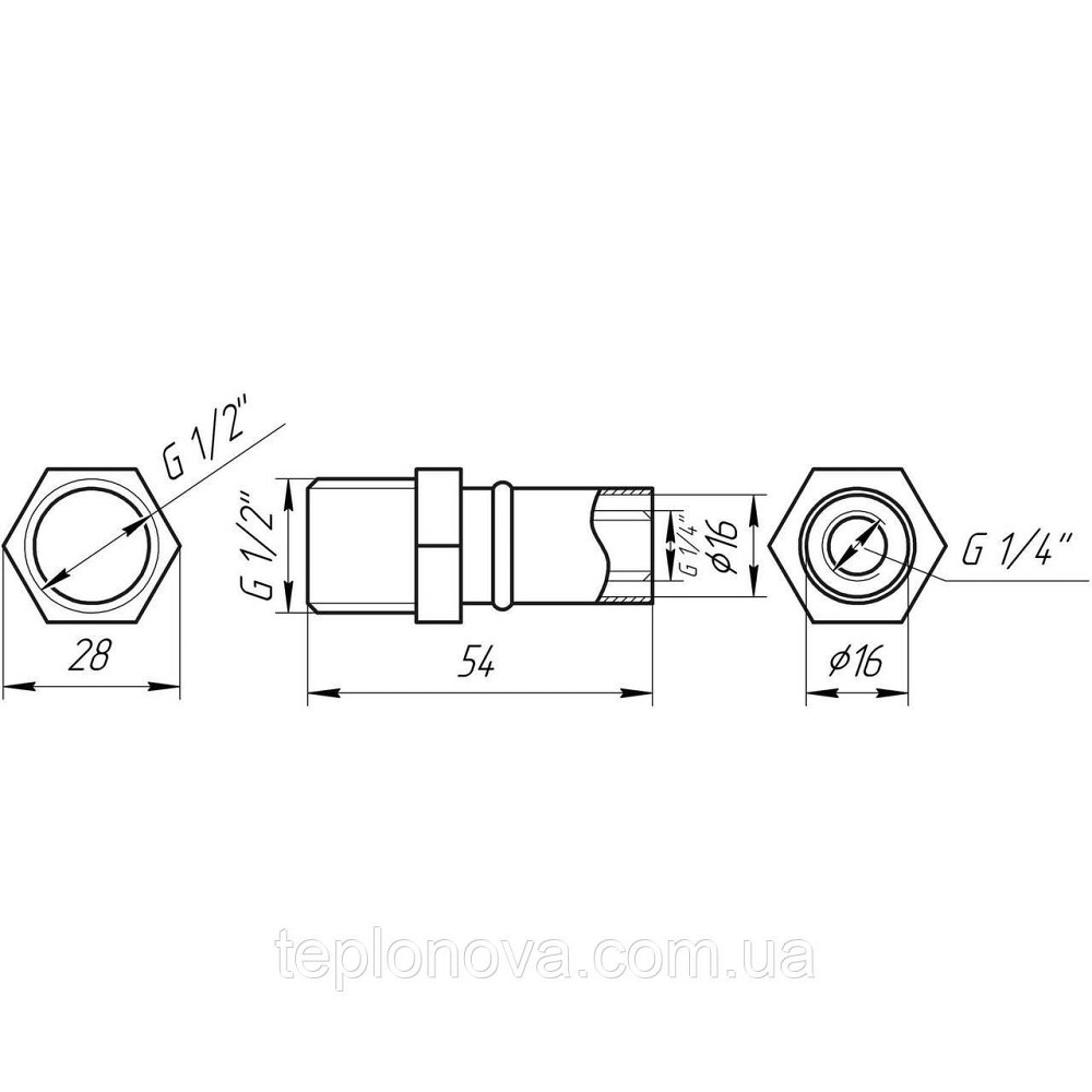 Муфта із зовнішньою різьбою прес APE AP 101 1/2″х16 ITALY Чернівці - фото 2