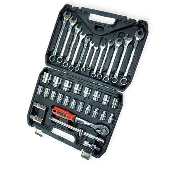 Набір інструменту 1/2" 37 шт, 8-32 мм з ключами 8-19 мм, тріщ., подовжує., кардан. комір Strona Мукачево