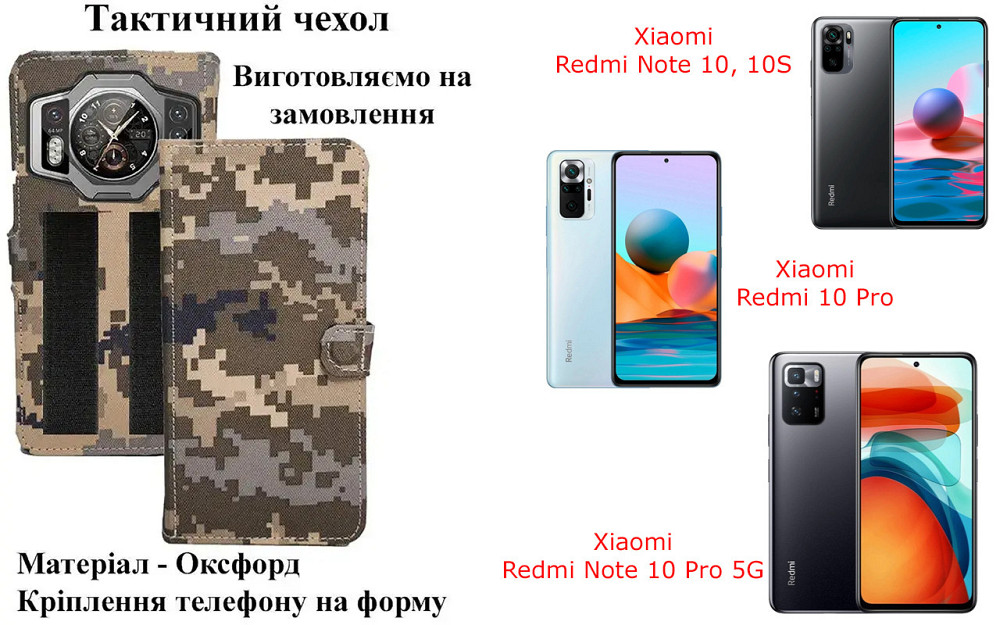 Тактичний чохол для TCL 40 NxtPaper, кріпиться до спорядження на липучці Київ - фото 1