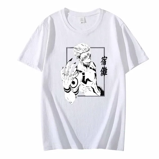 Футболка мужская с аниме принтом Магична БитваРазмер оверсайз (S/M/L) Белый AnimeT0008 Днепр - изображение 1