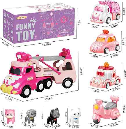 Рожева машинка для дівчаток «Принцеса» зі світлом і звуком 9 в 1 Seveclotree G0112 Луцьк